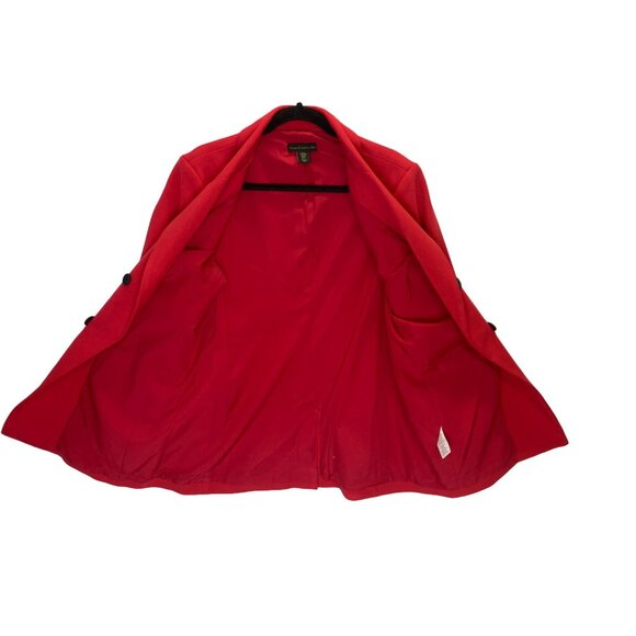 Revolve House of Harlow 1960 Womens XL Red Double Breasted Blazer Black Buttons - Picture 6 of 9